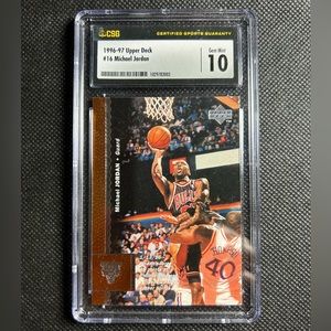 1996 Upper Deck #16 Michael Jordan Chicago Bulls CSG 10 GEM MINT Pop 3